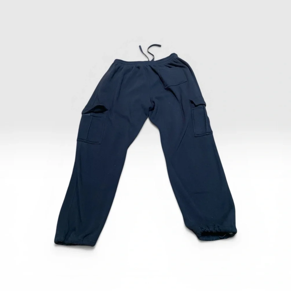 Men's Black Cargo Joggers with Drawstring Waist